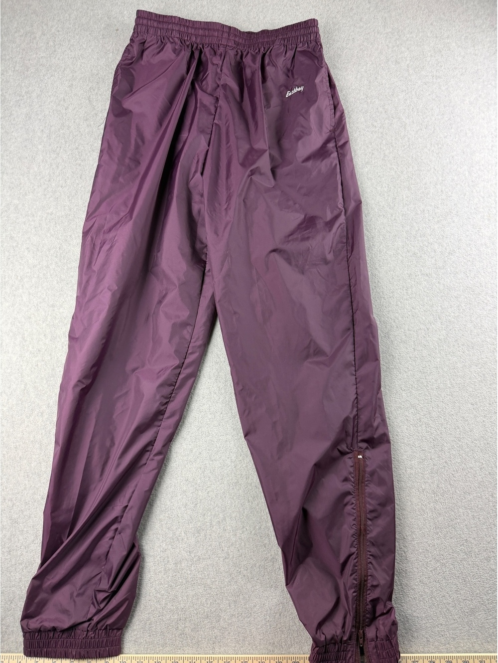 Vintage 90s Eastbay Sports Collection Track Pants M Purple Nylon Ankle Zip